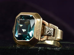 1940s Synthetic Teal Spinel Ring
