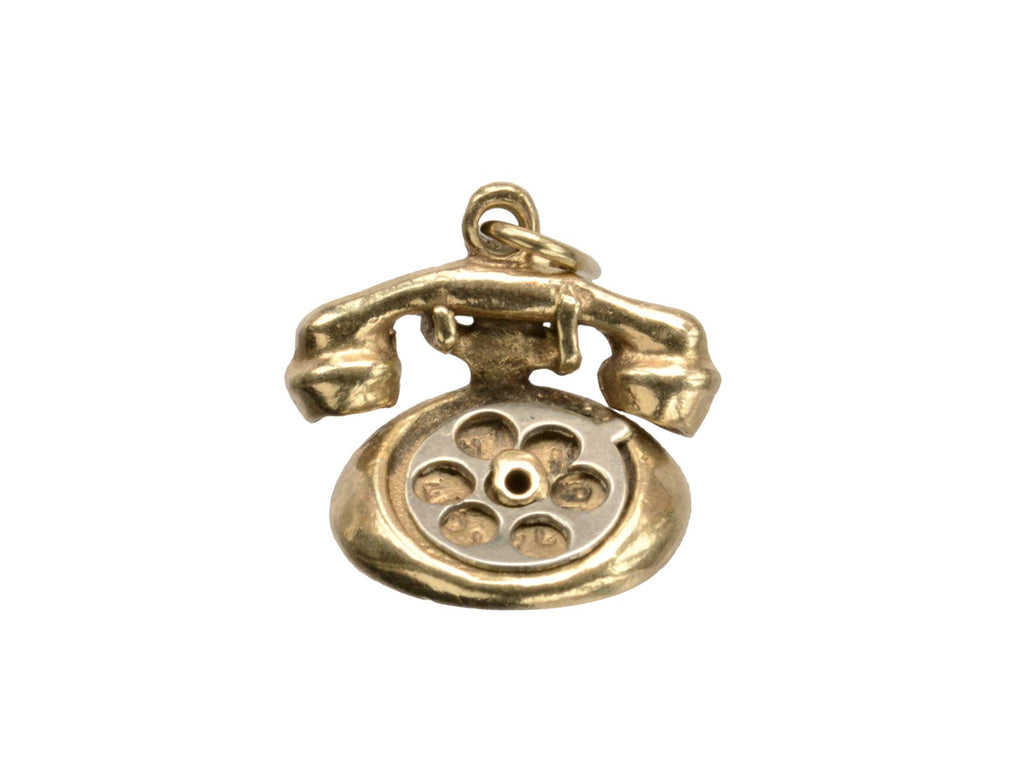 c1950 Rotary Telephone Charm (on white background)