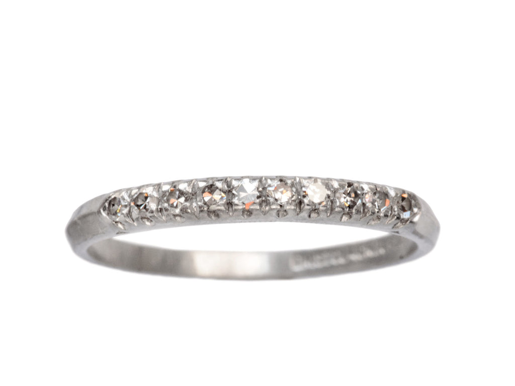 1930s Platinum & Diamond Band (on white background)
