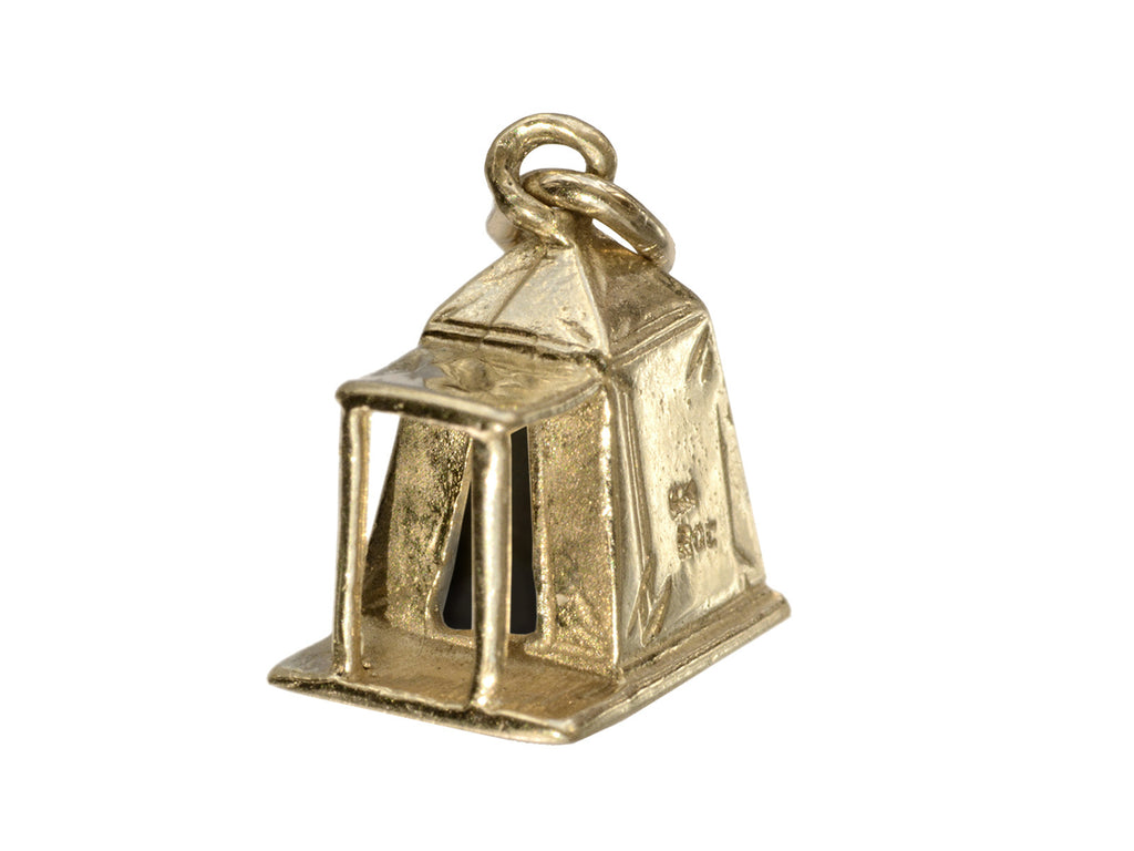 1960s Gold Tent Charm (on white background)