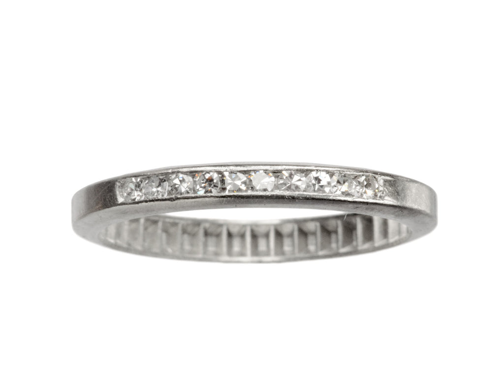 1940s Platinum & Diamond Band (on white background)