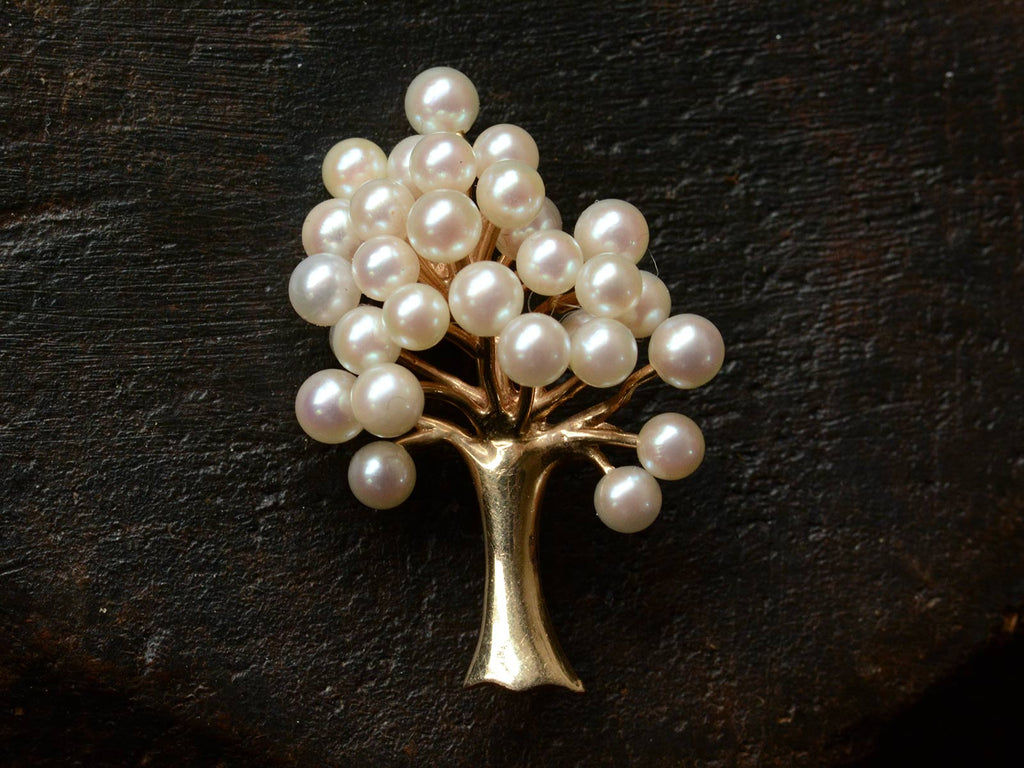 1990s Tiffany Pearl Tree Brooch