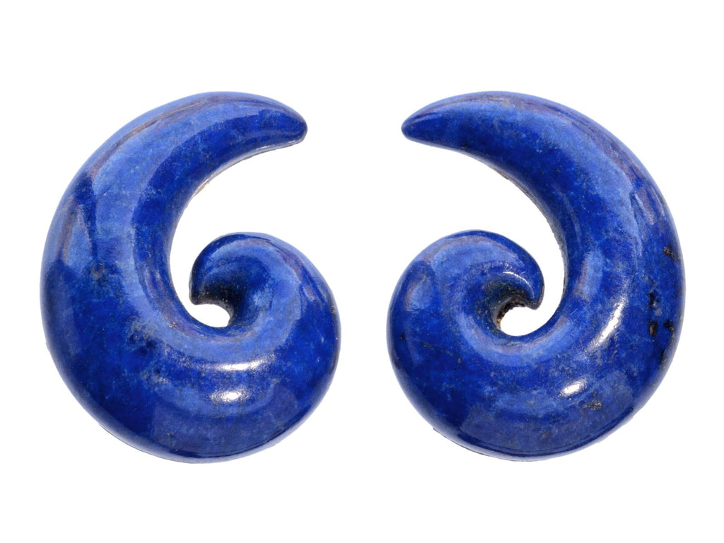 c1940 Tiffany Lapis Earrings (on white background)