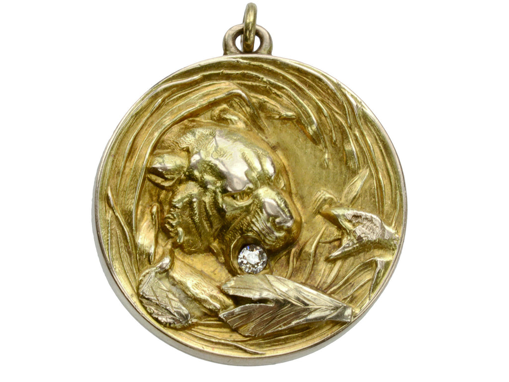 1890s Tiger & Fish Locket (on white background)