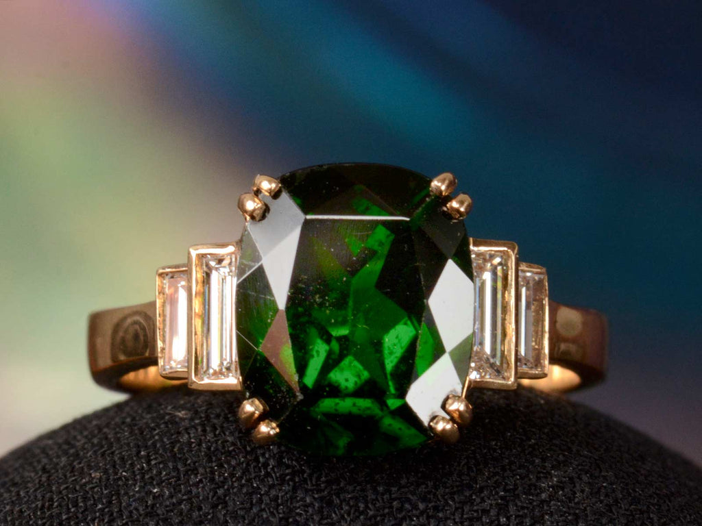1980s Tourmaline & Diamond Ring