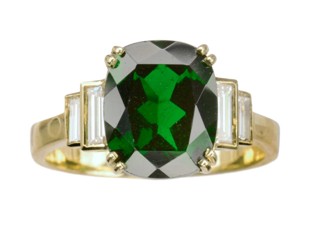 1980s Tourmaline & Diamond Ring (on white background)