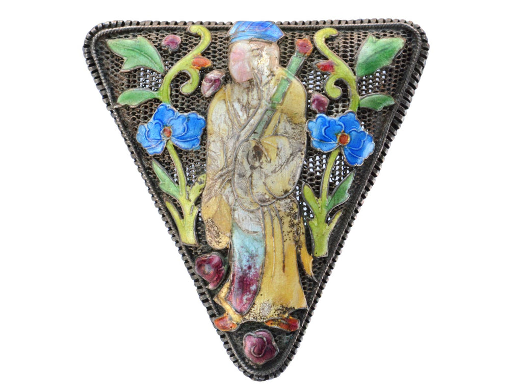 c1920 Triangular Chinese Brooch (on white background)