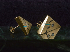 1980s Inlaid Triangular Diamond Studs