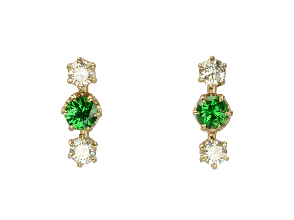 1950s Diamond & Tsavorite Studs (on white background)
