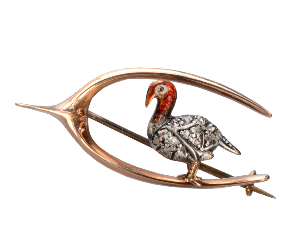 1890s Turkey Wishbone Brooch (on white background)