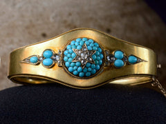 thumbnail of 1880s Turquoise & Diamond Bracelet (detail)