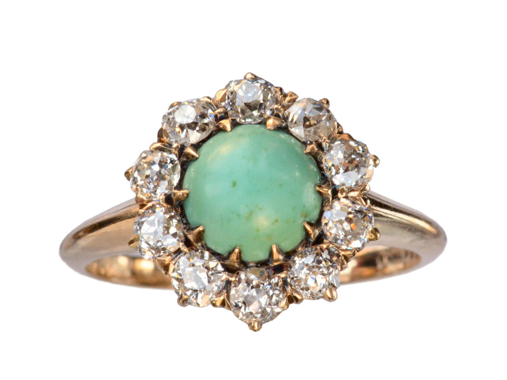 1900s Turquoise & Diamond Ring (on white background)