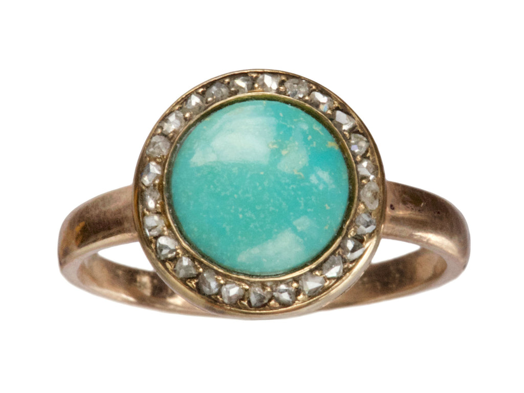 1880s Turquoise & Diamond Ring (on white background)