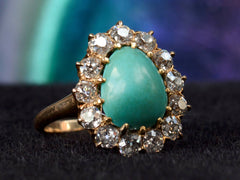 1890s Turquoise & Diamond Ring (side view)