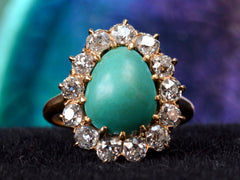 1890s Turquoise & Diamond Ring (on black background)