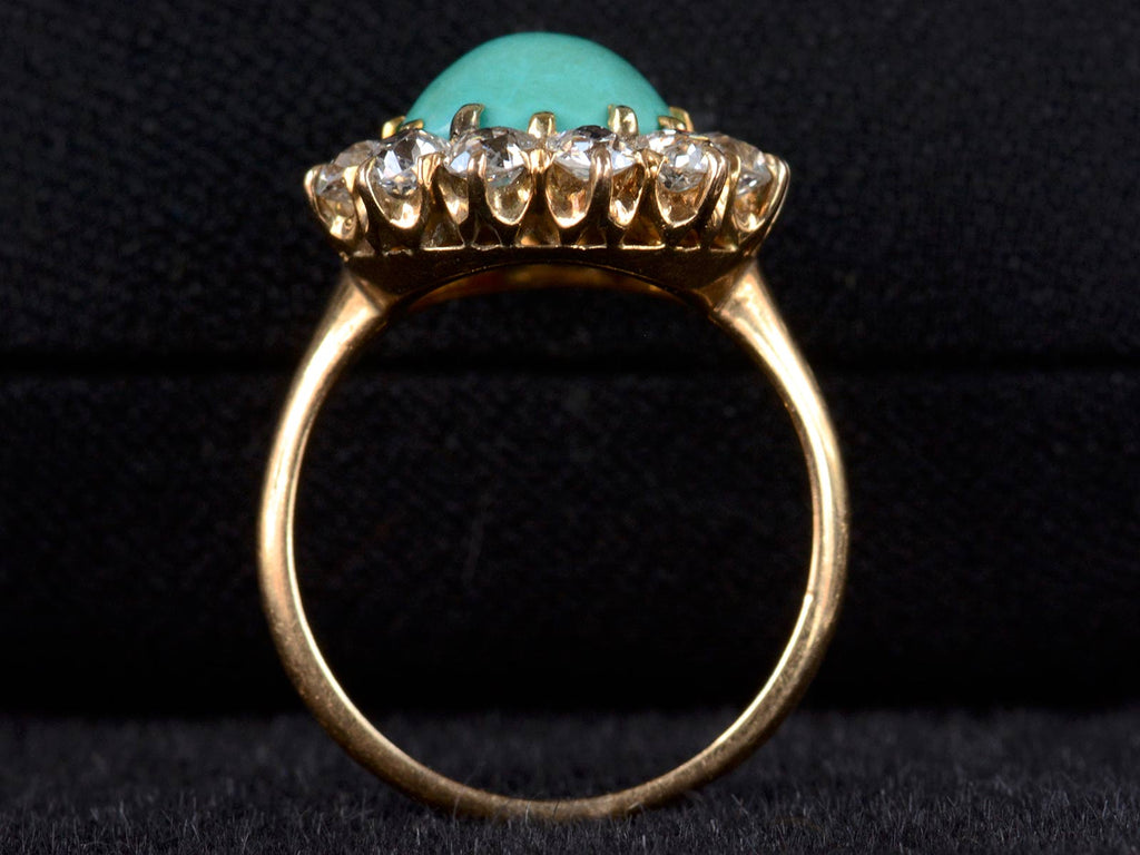 1890s Turquoise & Diamond Ring (profile view)
