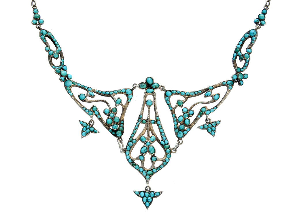 1920s Art Nouveau Turquoise Necklace