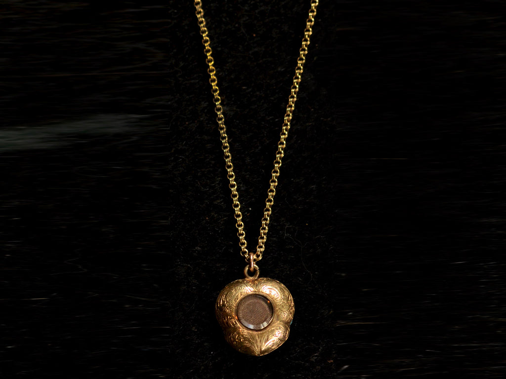 1830s Turquoise Pave Locket Necklace (backside)