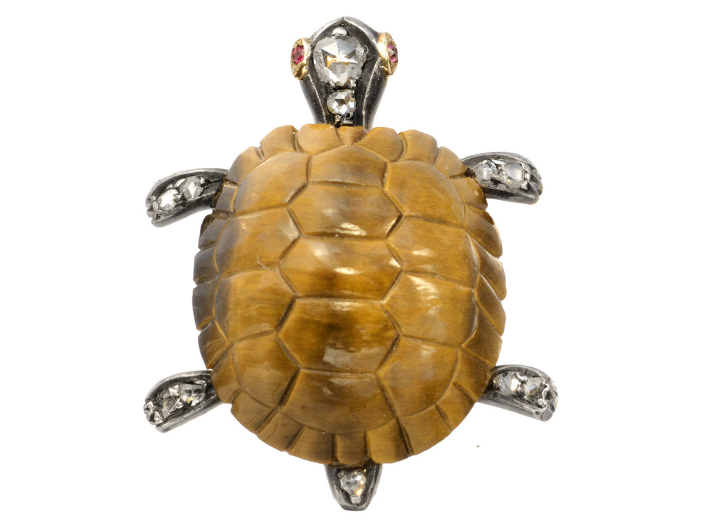c1880 Diamond Turtle Brooch (on white background)