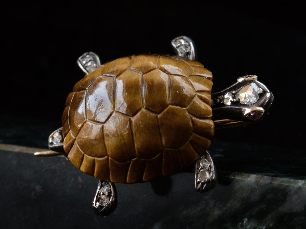 c1880 Diamond Turtle Brooch