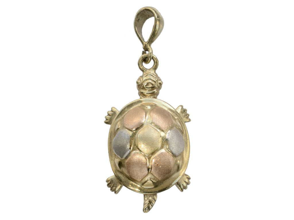 1980s Gold Turtle Charm (on white background)