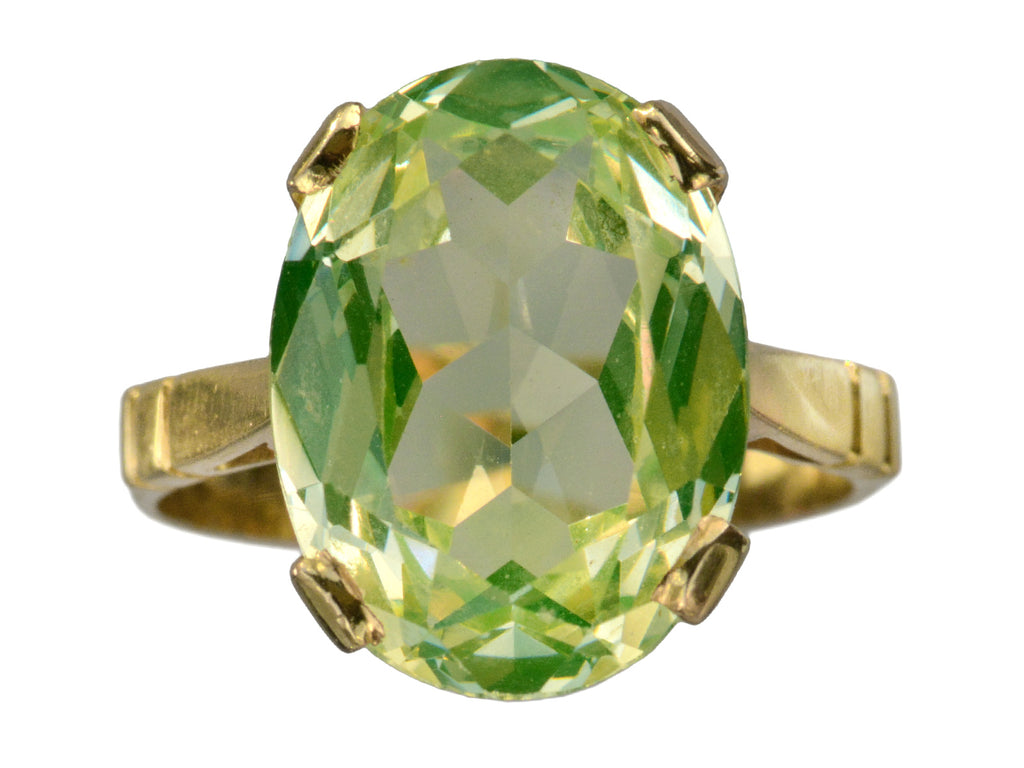 1940s Uranium Glass Ring (on white background)