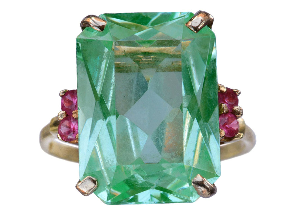1940s Uranium Glass Ring (on white background)