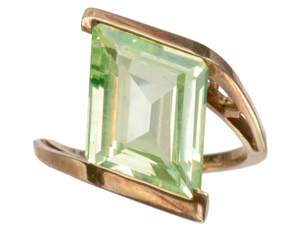 1950s Uranium Glass Ring (on white background)