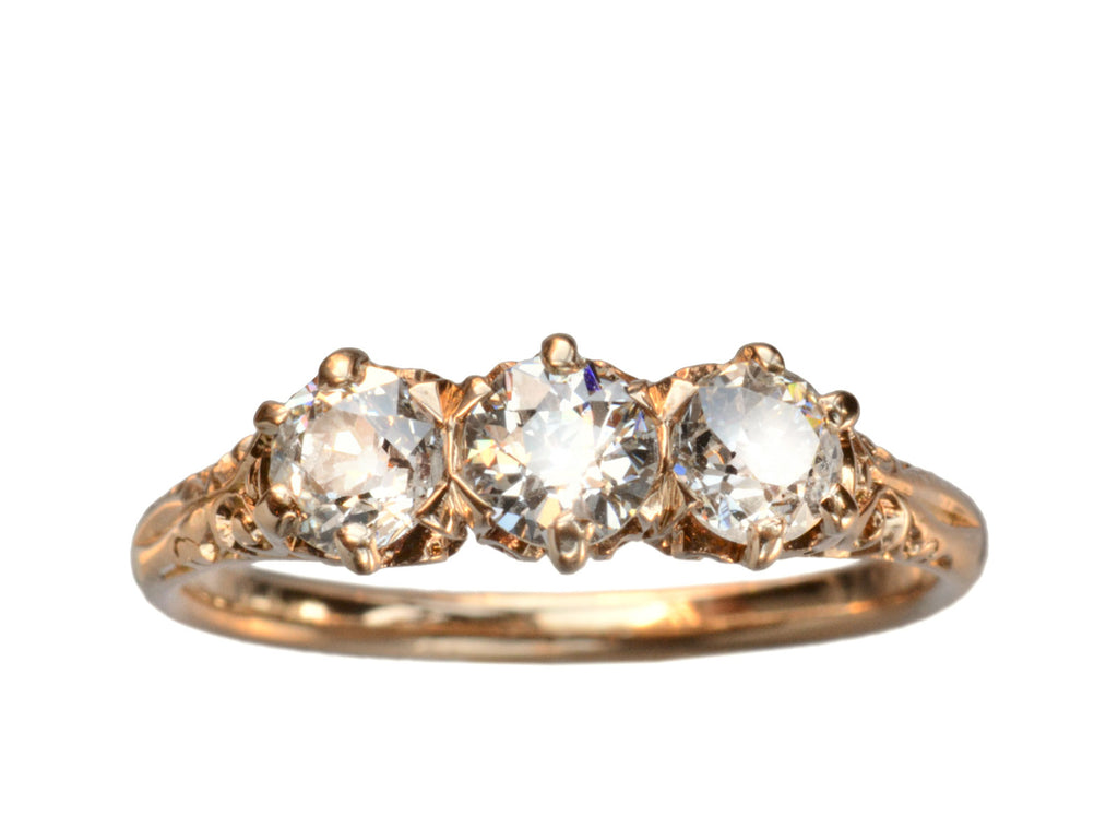 1900s Three Diamond Ring (on white background)