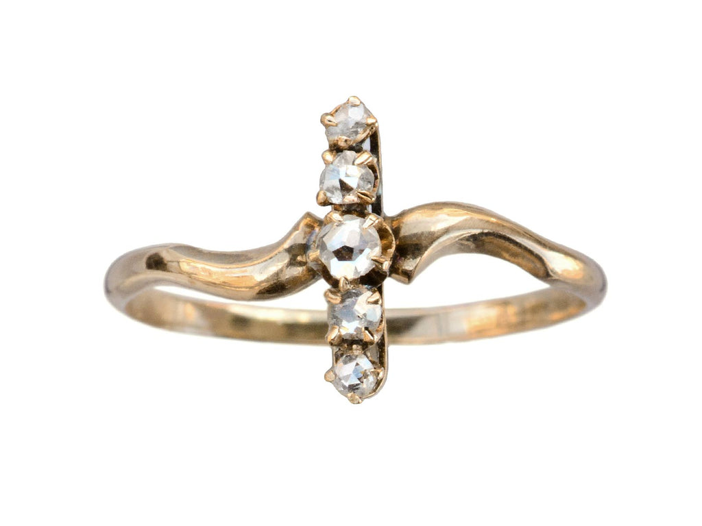 c1900 Nouveau Diamond Ring (on white background)