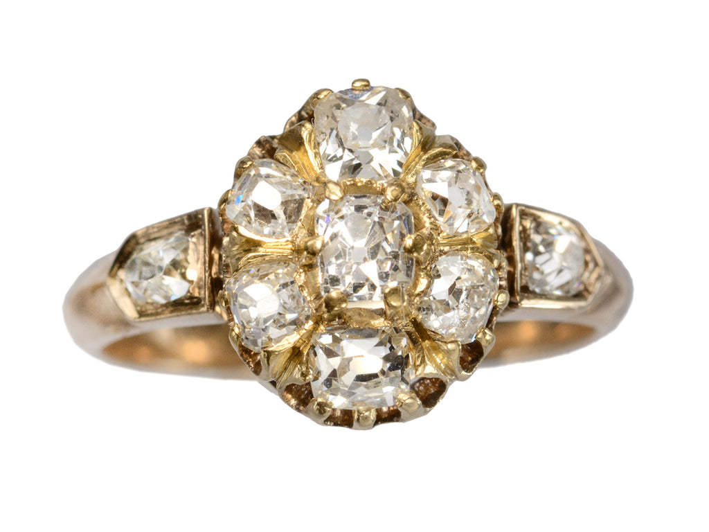 c1860 Diamond Cluster Ring (on white background)