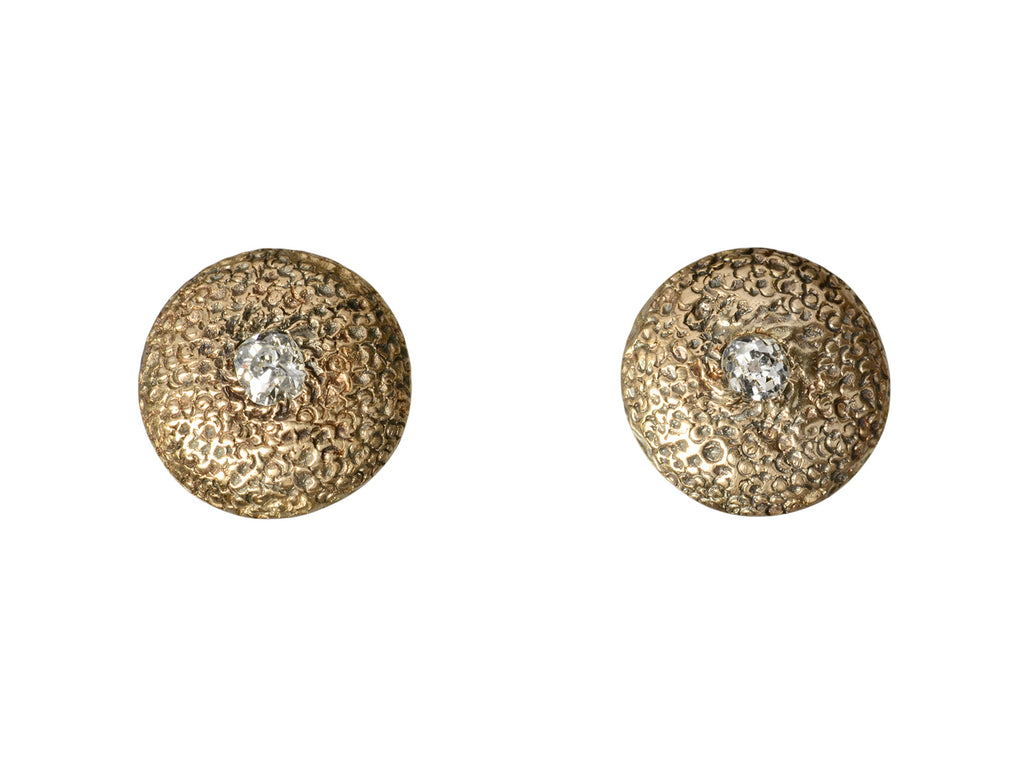 c1890 Victorian Diamond Studs (on white background)