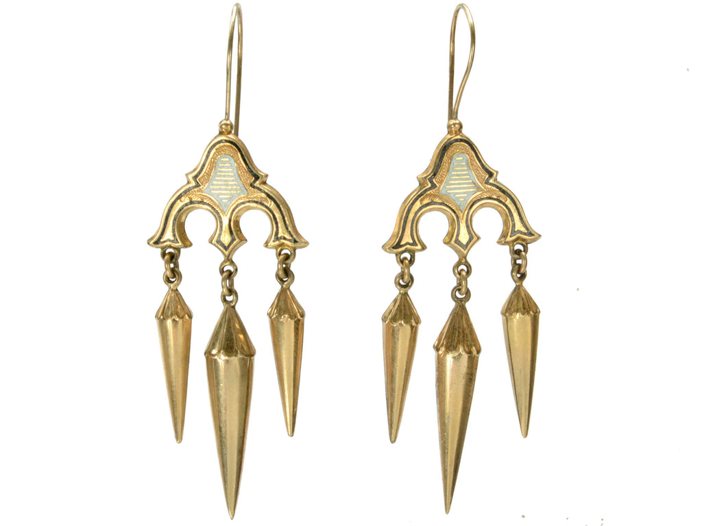1890s Victorian Drop Earrings (on white background)