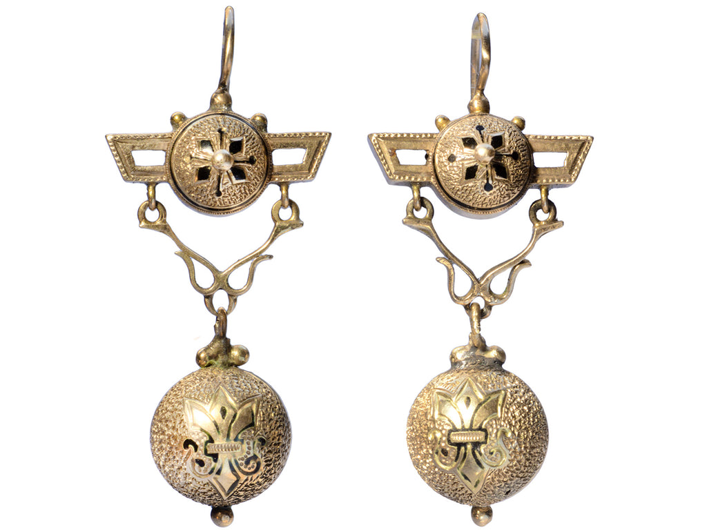 c1880 Victorian Drop Earrings (on white background)