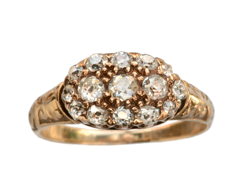 1890s Victorian Oval Cluster Ring (on white background)