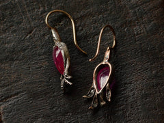 c1860 Victorian Ruby Earrings