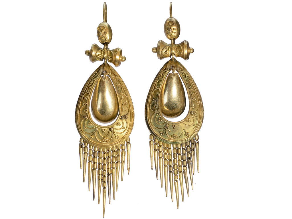 c1870 Victorian Tassel Earrings (on white background)