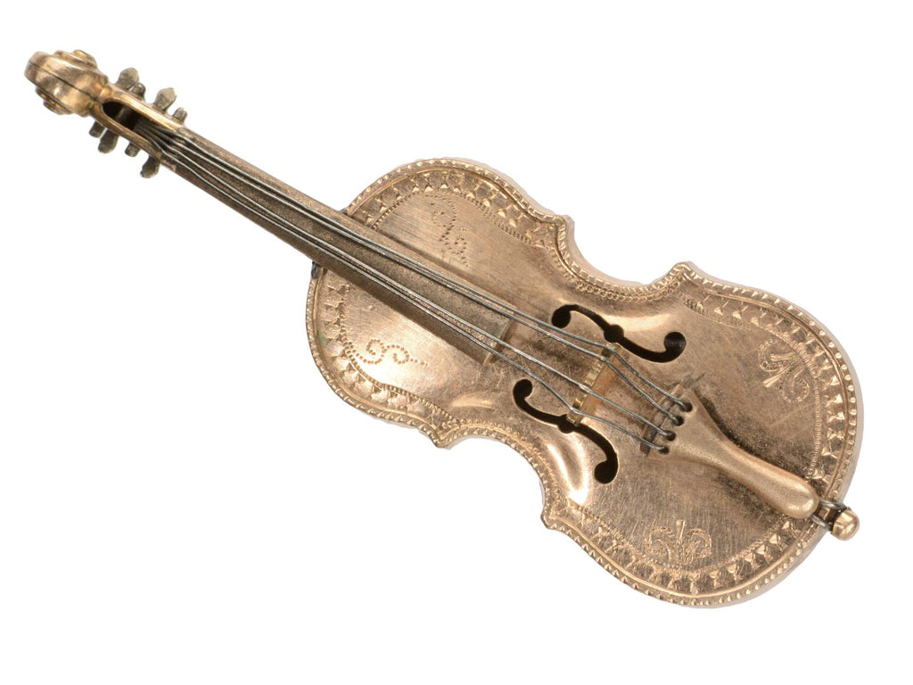 c1900 Violin Brooch (on white background)