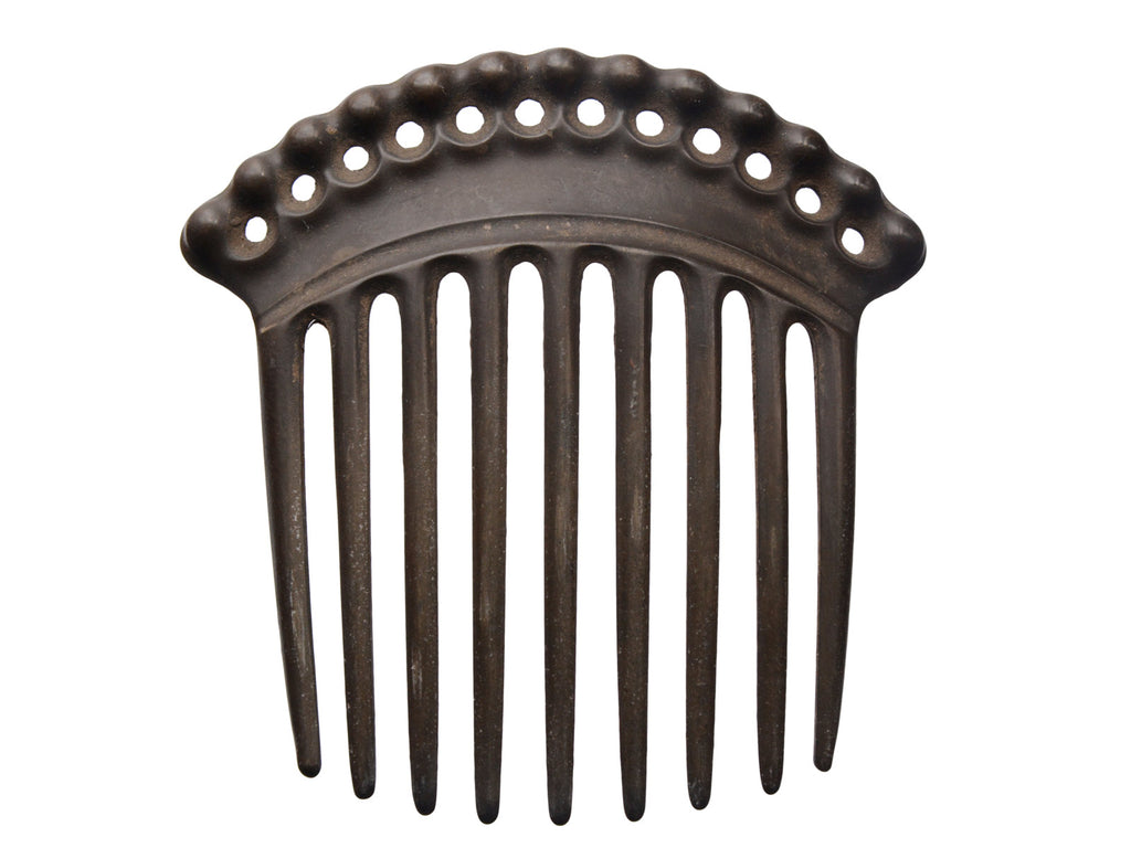 1880s Victorian Vulcanite Comb (on white background)
