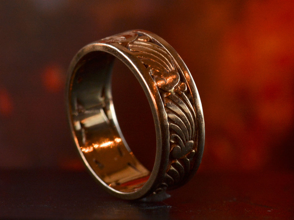 1930s Art Deco Wave Ring (side profile view)