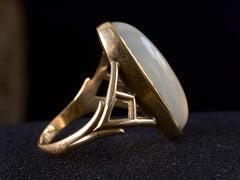 thumbnail of 1920s White Agate Ring (side view)