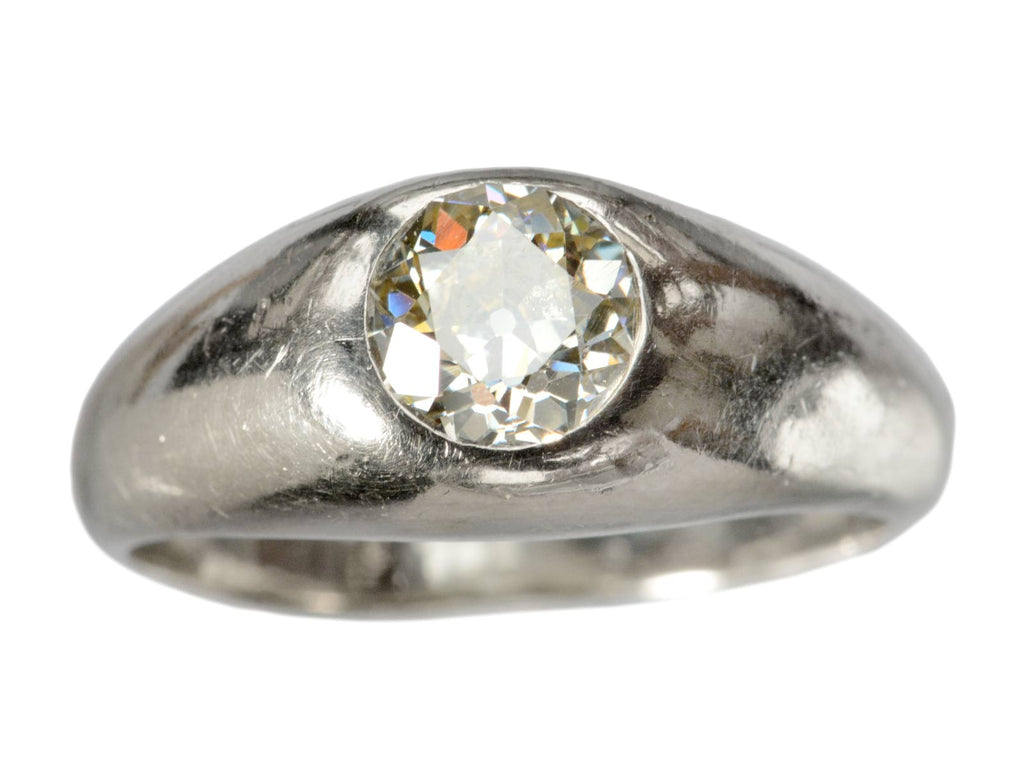 1930s 1.25ct Diamond Gypsy Ring (on white background)