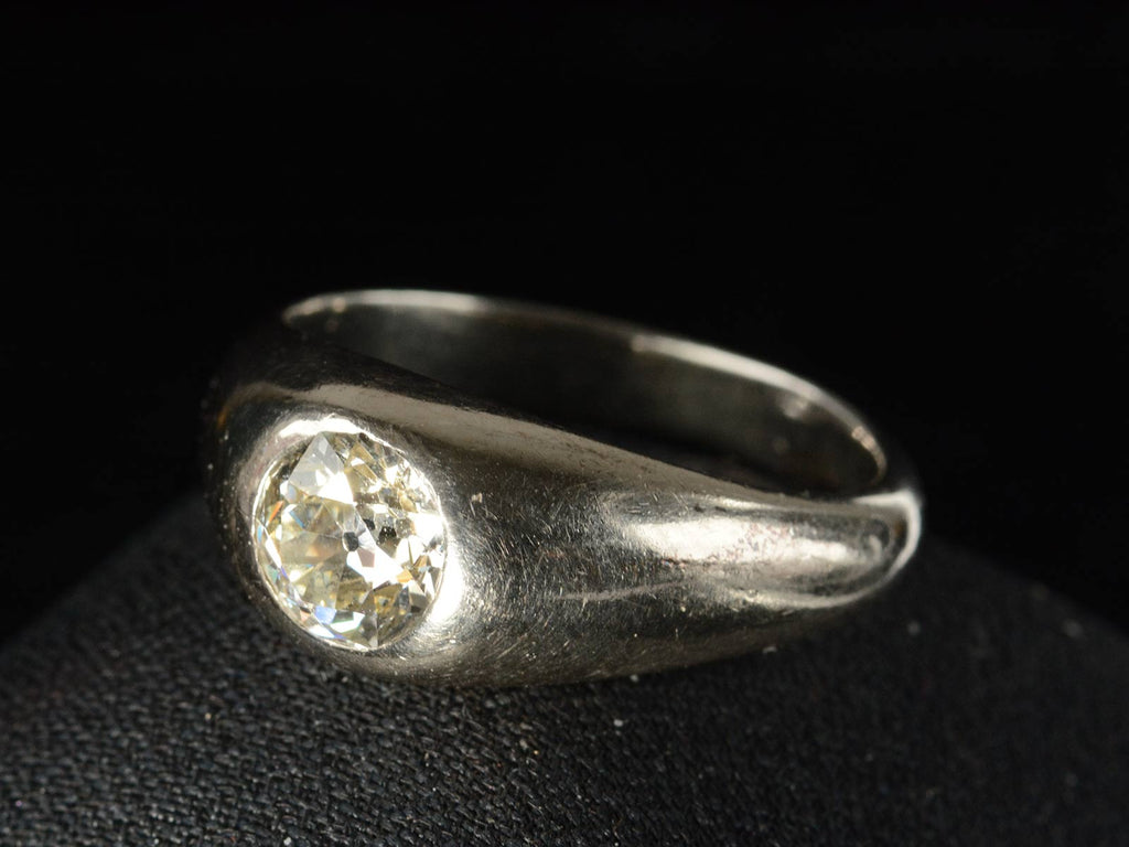 1930s 1.25ct Diamond Gypsy Ring (left side view)