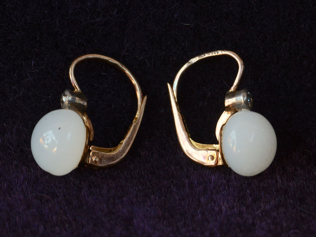 1920s French White Jade Earrings