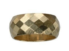 1940s Wide Faceted Gold Band