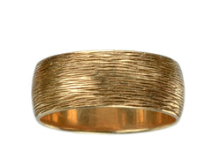1940-50s Wide Striped 14K Gold Band