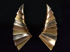 1980s Gold Wing Earrings