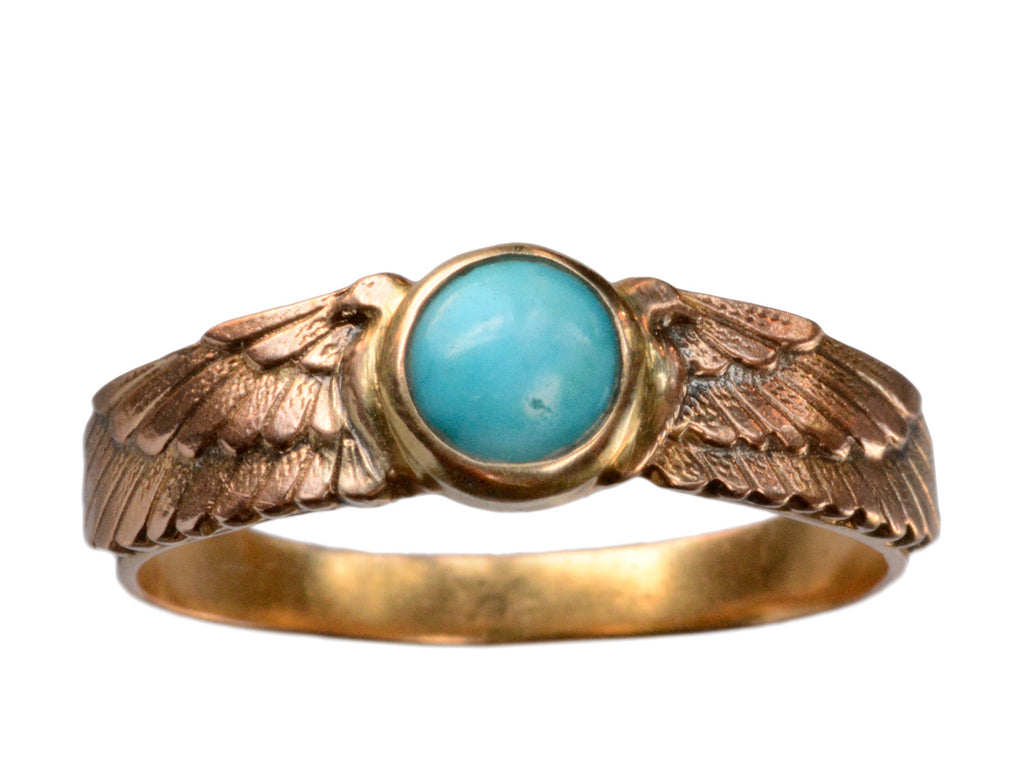 Egyptian Revival Turquoise Ring (on white background)