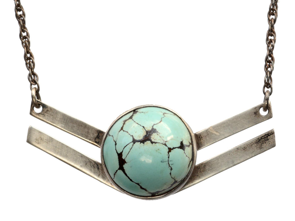 Vintage Turquoise Wing Necklace (on white background)