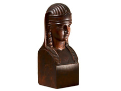 thumbnail of 1870s Carved Wood Pharaoh (side view)